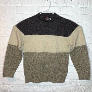 Vintage‎ Victoria Dry Goods Made In USA Wool Blend Sweater Medium Grey Ivory